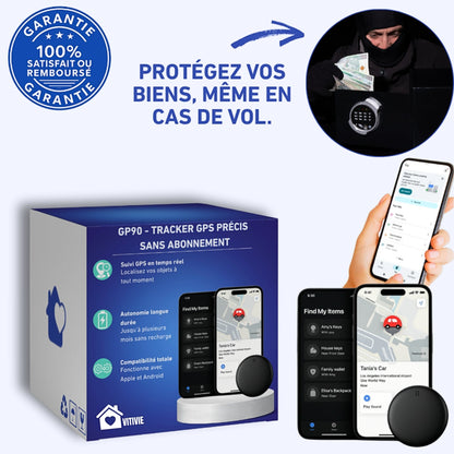 GP90 - Tracker GPS précis sans abonnement (android/apple)